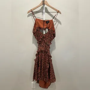 Bardot Leopard‎ Frill Cut Out Mini Dress Size 12/XL thumbnail 2