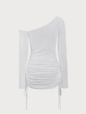 Samiol Women's Sheer White Beach Cover-Up Dress thumbnail 6