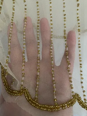 Festival Beaded Top Gold Size M thumbnail 2