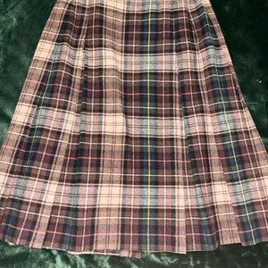 Vintage Classic Of Boston Women’s Brown Plaid Kilt Wrap Midi Skirt Sz 11 thumbnail 7