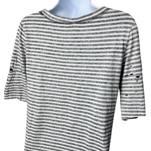 Free People Stripe Distressed Top Beetlejuice Asymmetrical Halloween Grunge XS thumbnail 6