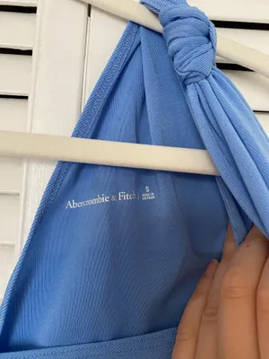 Abercrombie One-Shoulder Knotted Blue Top thumbnail 3