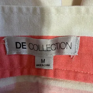 100% Cotton Womens Midi Skirt Size M Pink White Striped Pleated‎ Mod Nautical thumbnail 4