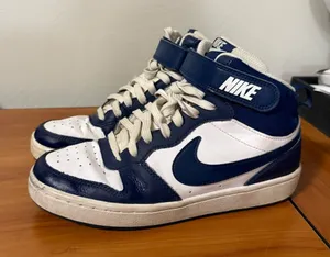 Nike Court Borough Mid 2 GS Navy Blue White Sneaker cd7782-107 Size W8‎ Y6.5 thumbnail 1