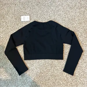 NWT Acta Ribbed Seamless Long Sleeve Shirt in Black Size XL thumbnail 7