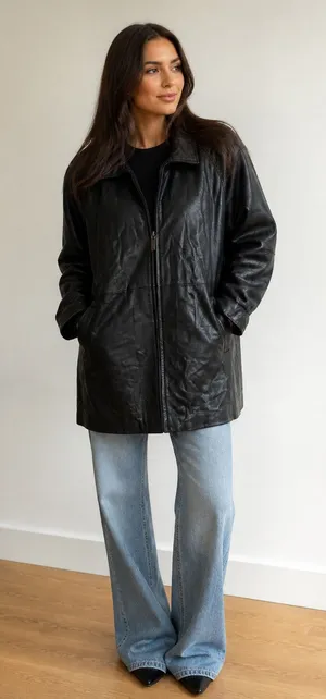 Worthington Women's Black Genuine Lambskin Leather Jacket 3X thumbnail 1