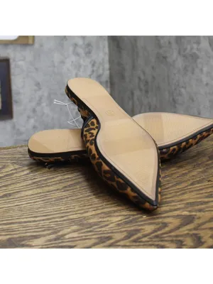 NEW A New Day London Lace Slingback Bow Flats 94303556 Cheetah Brown Multi 7.5M thumbnail 6