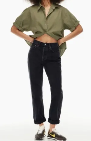 Aritzia‎ Denim Forum The BF High Rise Loose Jeans Size 29 in Black Washed thumbnail 1