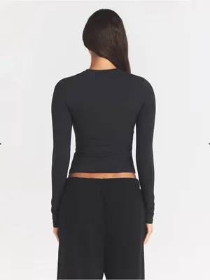 Skims cotton Jersey long sleeve shirt soot NWT small $56 thumbnail 2