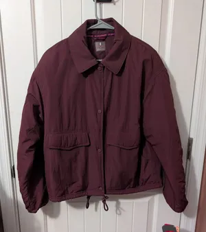 NWTS Free People Movement Off the Bleachers Button Up Puffer Coat Oxblood Small thumbnail 1