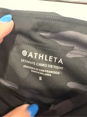 Athleta Ultimate Stash Black Camo Leggings thumbnail 3