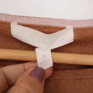 Banana Republic Womens Brown Pink Star Intarsia Knit Dolman Sleeve Sweater 1X thumbnail 3