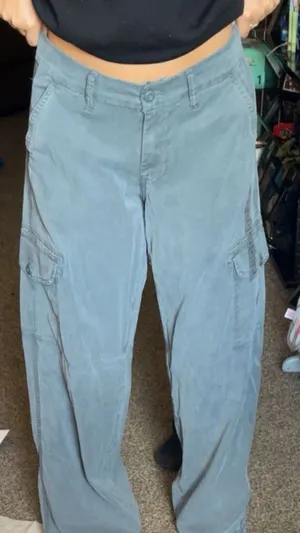 PacSun cargos super soft and comfy #blue#baggy#soft#comfy thumbnail 1