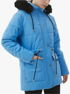 Women's Denim Blue Winter Overcoat with Fleece Lining Denim Blue thumbnail 3