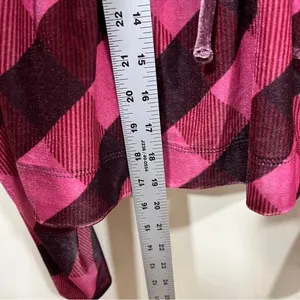 Nwt Anthropologie Maeve Velvet Babydoll Puff Sleeve Blouse Top Pink Plaid S thumbnail 5