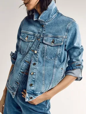 Classic Light Wash Denim Jacket Massimo Dutti thumbnail 1
