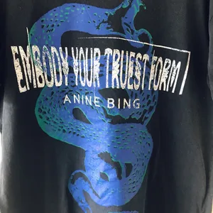 Anine Bing Walker Viper Blue Snake Tee in Washed Black, Size Medium thumbnail 8