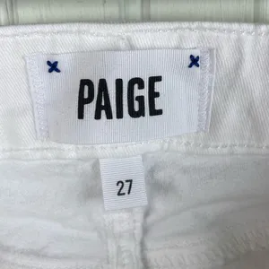 Paige Denim Kylie Cropped Skinny Jeans in Optic White Cotton Women's Size 27 thumbnail 6