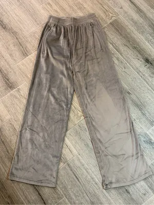 SKIMS Velour Velvet Gray Wide Leg Pants Sweatpants Size Small Cozy Soft Cuddle thumbnail 2