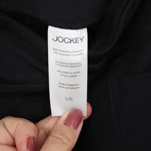 Jockey Pants Womens L JL0899 Activewear Black Crossover Waist Pocket Excellent thumbnail 3