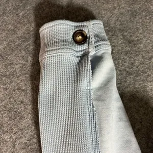 COMO VINTAGE Light Blue Waffle Knit Hooded‎ Button Front Shacket Size L thumbnail 9
