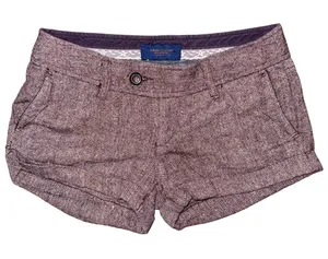 American Eagle Purple Tweed Wool Micro Mini Low Rise Y2K Shorts Academia Preppy thumbnail 1