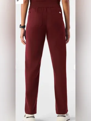 Figs Livingston burgundy maroon high-waisted straight leg scrub pants XXL reg thumbnail 6