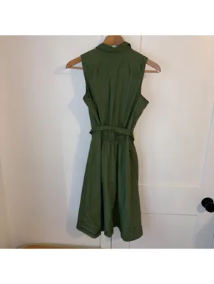 J.Crew $98 Woman’s Size 2 Sleeveless Button-Down Summer Midi Dress with Belt thumbnail 4