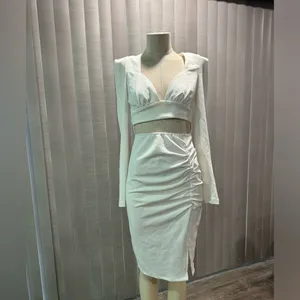 🍒BUNDLE 2 ITEMS FOR $8✨ 🌸AMTIOUS divine simulated two pieces dress ✨ White Size L thumbnail 3