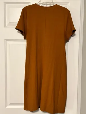 Madewell Texture & Thread Short-Sleeve Side-Tie Faux-Wrap Short Sleeve Dress Med thumbnail 4