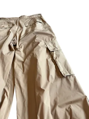 Cynthia Rowley Relaxed Nylon Cargo Pants Tan Khaki Loose Relaxed Fit Size 10 thumbnail 14