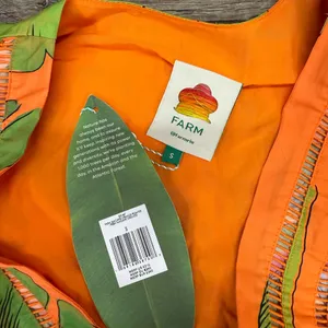 FARM RIO Orange Fresh Macaws Print Belted Romper Size‎ small thumbnail 6