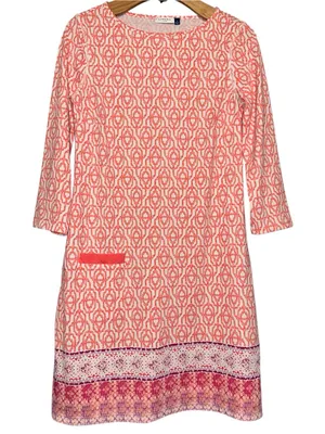 Cabana Life Women’s Size S Pink Coral White Medallion Patterned Mini Dress thumbnail 2