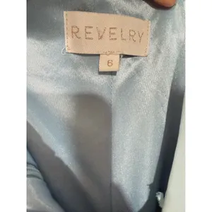 Revelry One Shoulder‎ Maxi Dress Womens 6 Light Blue Formal Bridesmaid Gown thumbnail 7