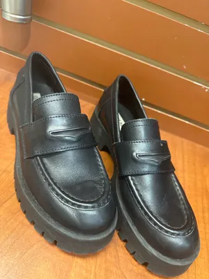 Steve Madden Lawrence Black Leather Chunky Lug Sole Loafers Size 8M thumbnail 2