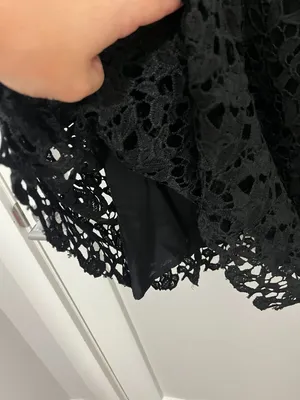ASTR Small Black Eyelet Lace Cutout Midi Dress thumbnail 7