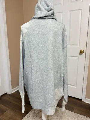 American Eagle “Smile More" distressed bleach wash full zip sweatshirt XL Tall thumbnail 6