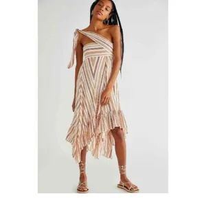 Free People Giselle Skirt/dress Ivory stripe Size Small thumbnail 4