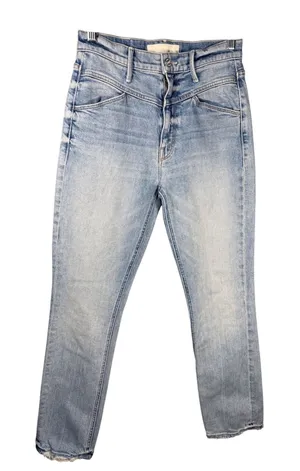 Mother Dazzler Yoke Front Ankle Jeans‎ Light Wash High Rise Crop Denim thumbnail 1