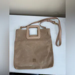 TMRW STUDIO Blush Milo Fold Over Suede Bag Crossbody Top Handle Anthropologie thumbnail 5
