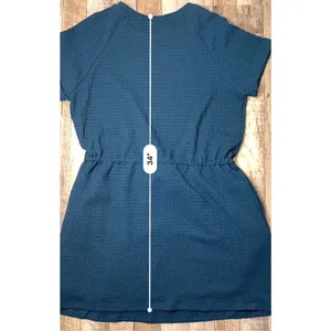 Cupshe Blue Crinkle Dolman Drawstring‎ Dress Cover Up LARGE Travel Casual NWT thumbnail 9