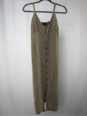 Rip Curl Isla Geo Button Front Midi Dress in Brown Yellow White‎ Size Small thumbnail 3
