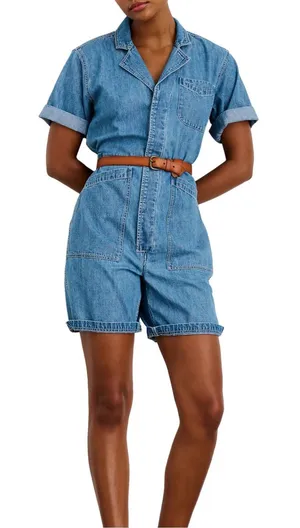 ALEX MILL Standard Denim Romper Blue Size M thumbnail 1