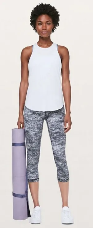 Lululemon Never Still Tank Top White Racerback size 8 High Neck Athletic Singlet thumbnail 1