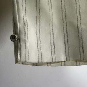 White House Black Market Pinstripe Capri Pants Cream Brown Size 6 Cropped‎ thumbnail 5