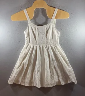 3011 | NWT Boho Coastal Linen Blend Smocked Sun Dress White Summer Womens XS thumbnail 1