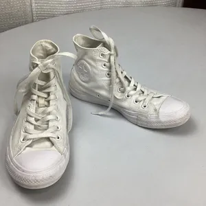 Converse White High Top All Star Chuck Taylor Sneakers Womens 9 Mens 7 thumbnail 1