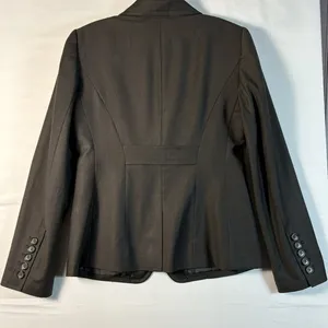 The Limited Brown Two Button Blazer pockets faux belt on‎ back work casual 8 thumbnail 2