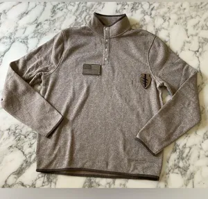 NWT J crew Marled fleece half-snap pullover Sz M Sold Out - 3 cuts box cutter thumbnail 3