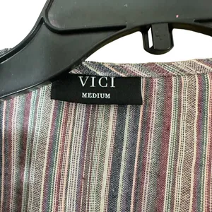 VICI Women's Multicolor Striped Knotted Twist Front Dress thumbnail 6